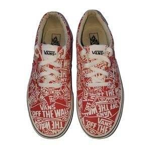 Vans Off The Wall Red and White Skater Shoe